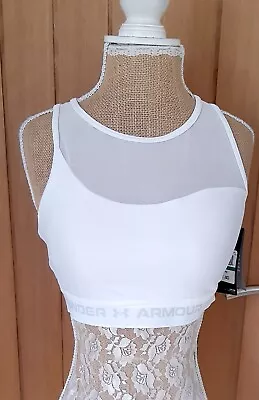 Under Armour Ladies White Padded Racer Back Sports Bra Size 14-16 BNWT  Rrp £42 • £24.99