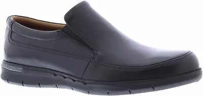 Country Jack 9676 Roman Mens Black Leather Slip On Shoes • £45.49