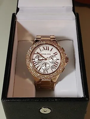 Michael Kors Women's Camille Rose Gold Quartz Chronograph Crystal MK5636 • $64.12