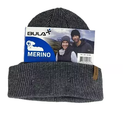 Bula Merino Wool Blend Beanie Hat Stocking Cap  (2 Pack) Unisex Gray + Black • $13