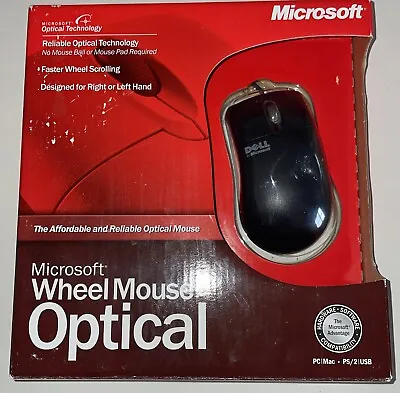 Vintage Microsoft Wheel Mouse Optical Mouse White (Factory Sealed Retail Box) • $11