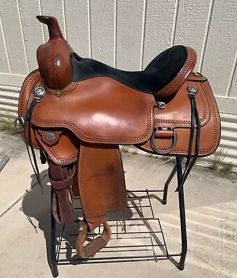 Circle Y Flex 2 Western Saddle 05 Tree Wide 16  Seat Don Orrell  Wood Stirrups • $1800