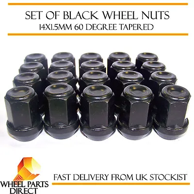 Alloy Wheel Nuts Black (20) 14x1.5 Bolts For Land Rover Discovery [Mk3] 04-09 • £20.99