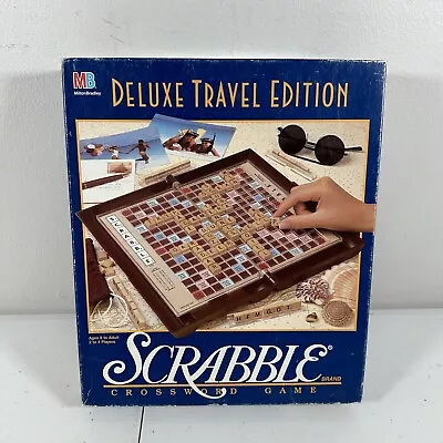 Vintage Milton Bradley SCRABBLE Deluxe Travel Edition Folding Board Complete • $24.99