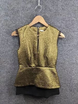 NEW Diane Von Furstenberg Womens Golden Flared Top Sz 0  • $47.56