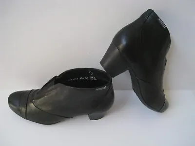 Mephisto Air-relax Black Leather Ankle  Bootie 3.5  Heel Women's Us 9.5 Uk 7 Hot • $56.24