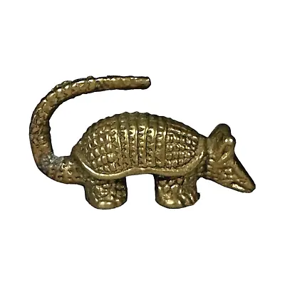 Vintage Baby Brass Armadillo Figurine Sculpture Paperweight Russ Berrie 2.5x1.5 • $16