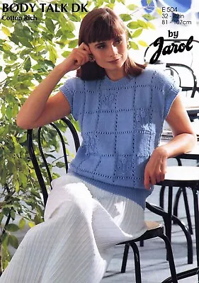 £1.90 • Buy ~ Jarol Knitting Pattern For Lady's Pretty Raised Leaf & Squares Top ~ 32  ~ 42 