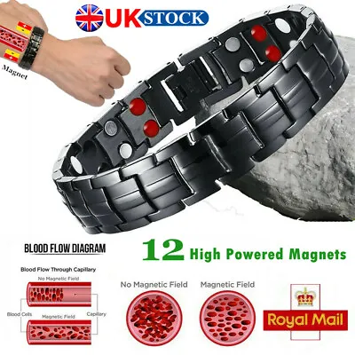 £7.99 • Buy Strong Magnetic Bracelet Titanium Therapy Bracelets For Men Arthritis Relief