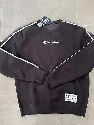 Mens Black Sweatshirt By Champion Size L NWT • £14.99