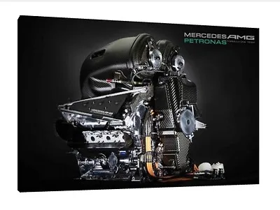 Mercedes F1 V6 Engine 30x20 Inch Canvas - Formula One Framed Picture Hamilton • £48.90