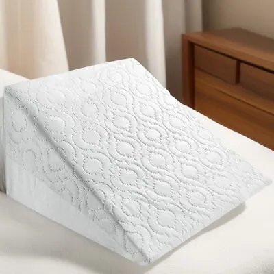 Bed Wedge Pillow Premium Foam | Helps With Acid Reflux Back And Leg Pain Cushion • £19.99