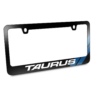 $38.99 • Buy Ford Taurus Blue Carbon Texture Stripes Black Metal License Plate Frame
