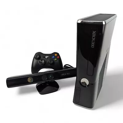 Microsoft Xbox 360 S 250 GB Black Console With Kinect + OEM Controller • $139.99