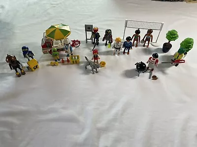 Playmobil Lot Figures People City Sports Volleyball Hot Dog Cart Red Riding Hood • $25