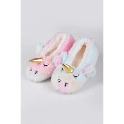 $35 • Buy NEW! Rainbow Unicorn Faux Sherpa Slippers