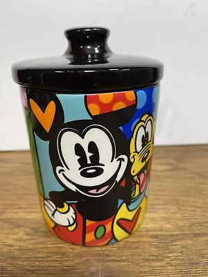 Enesco Disney By Britto Mickey Mouse And Pluto Candy Jar Canister 6  Multicolor • $19