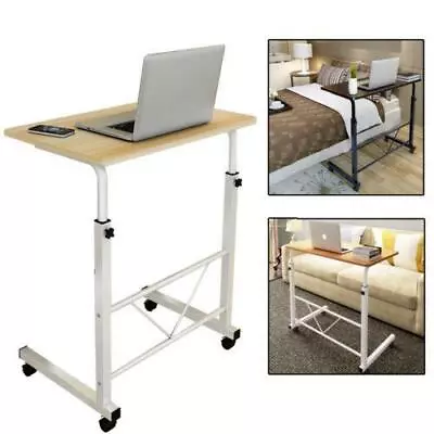 Adjustable Height Metal Rolling Laptop Desk Mobile Notebook Table Workstation • $35.59