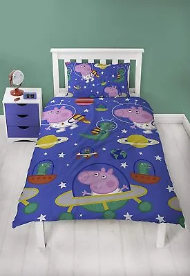 £16.99 • Buy Single Bed George Pig Planets Duvet Cover Set Space Planet Character Bedding