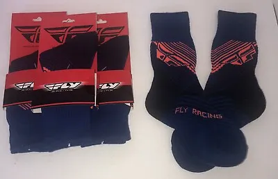 4 PAIR Fly MX Socks Youth Blue Motocross ATV Off-road New • $14