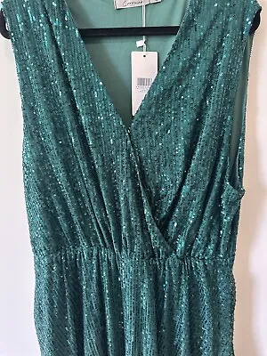 BNWT Little Party Dress Forest Green Sequin Christmas Size 16 • $80