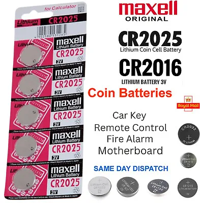Cr2025 Cr2016 Maxell 3v Watch Car Remote Round Flat Coin Button Battery • £2.99