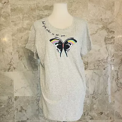 NWT Vera Bradley Gray Butterfly Short Sleeve PJ Top 3XL • $16