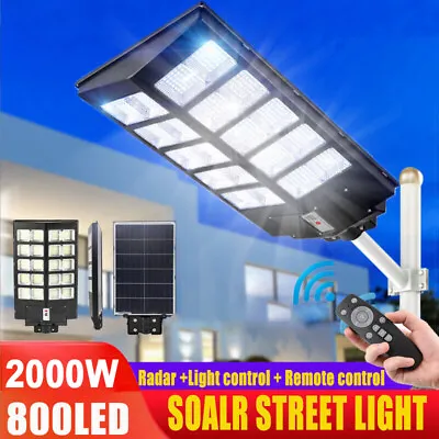 990000000000LM 2000W Watts Commercial Solar Street Light Parking Lot Road Lamp • $99.99