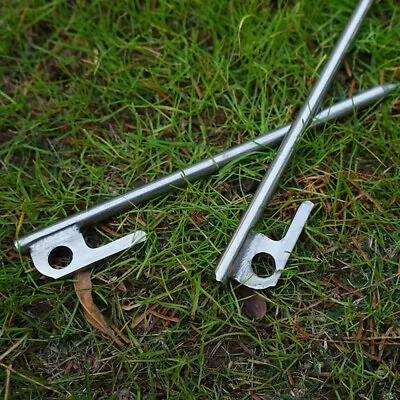  Tent Accessory Steel Pegs Camping Stakes Garden Anchor Ground Nail • £11.78