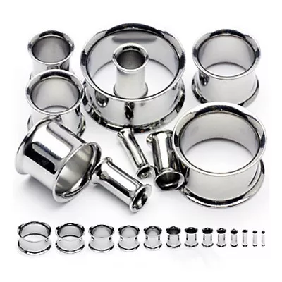 $2.99 • Buy PAIR 316L Surgical Stainless Steel Double Flare Tunnels Ear Plugs Earlets Gauges