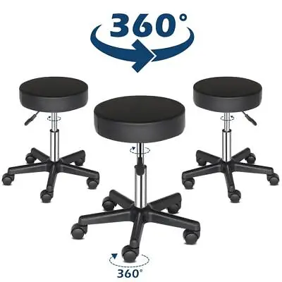 Adjustable Spa Salon Stool Beauty Manicure Massage Rolling Chair Comfort Seat • £23.99