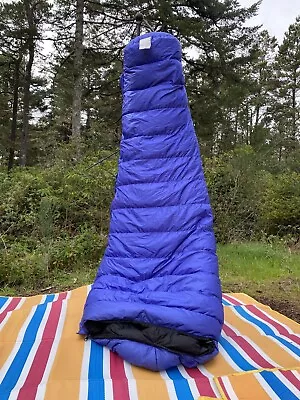 FEATHERED FRIENDS Sleeping Bag SWIFT +20 900-fill DOWN 2.2LBS Regular Mummy Blue • $350