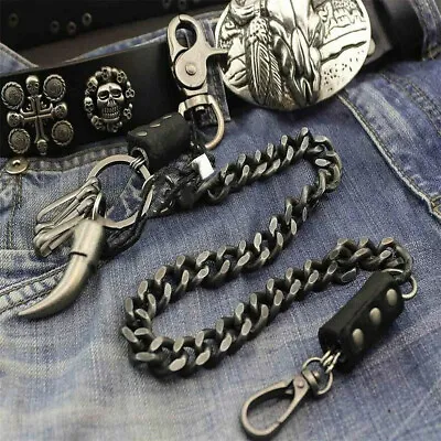 Vintage Mens Heavey Metal Trucker Biker Keychain Key Jean Wallet Chain Xmas Gift • £15.77