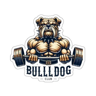 Gym Sticker Vintage Style Weight Lifting Bodybuilding Bull Dog Retro Fitness • $2.95