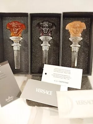 Versace Rosenthal Medusa Wine Stoper Set Of 3. • $189