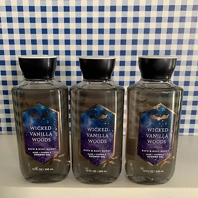 Three (3) ~ Bath & Body Works ~ WICKED VANILLA WOODS  ~ Shower Gel • $27.50