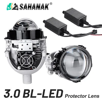 2X 3.0  Bi LED Fog Projector Lens Hi/Lo Beam Retrofit Fog Light Lamp White 110W • $80.97