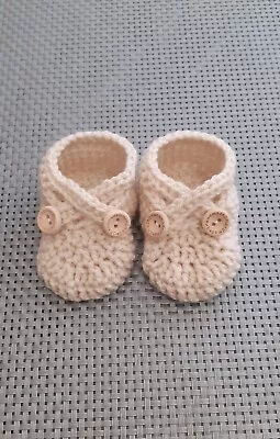 £3.49 • Buy Crochet Baby Shoes 0-3 Months Handmade