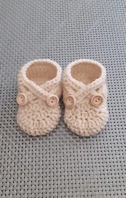 £3.99 • Buy Crochet Baby Shoes 3-6 Months Handmade