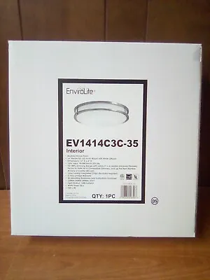 £39.60 • Buy EnviroLite 14 In. 1-Light Brushed Nickel Selectable Dimmable LED Flush Mount