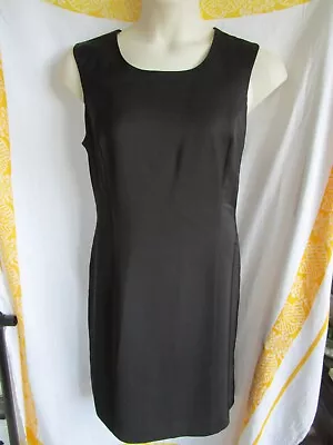 $11.99 • Buy BONGARDI, Black Dress, Fully Lined, Sleeveless, Splits, Zip, Size 18, Exc Cond