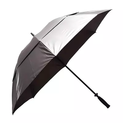 UPF50+ Clifton Windpro Golf Manual Silver Double Cover Black Umbrella • $55.95