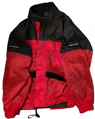 FirstGear Motorcycle Rain Jacket W/ Rainsuit Storage System Red/Black Mens XL • $34.99