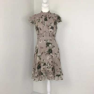 $49.95 • Buy Forever New High Neck Floral Flowy Dress  Size 8