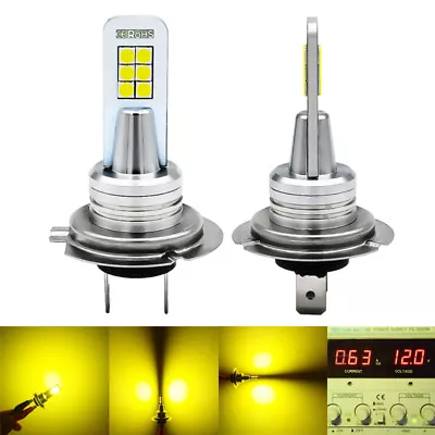 2 X H7 3030 LED Fog Light Bulbs Lamp Replace Halogen 3000K Golden Yellow 12V 24V • $17.99