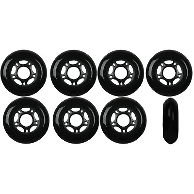 Inline Skate Wheels 80mm 89A Outdoor Black Rollerblade Hockey 8 Pack • $24.95