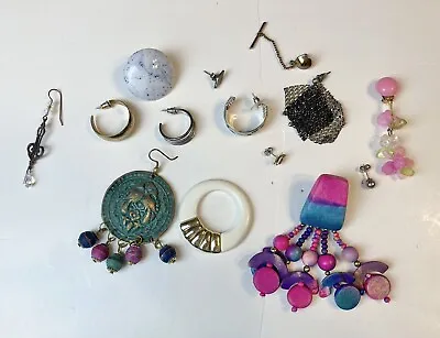 Vintage Estate Costume Jewelry Lot Of 14 Gold/Silver Tone Misc *Unmatched Pieces • $13.99