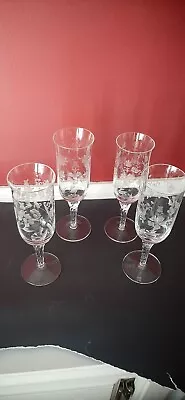 Vintage Champaign -4- Flute Crystal Glasses • $20