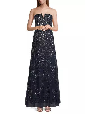 Aidan Mattox Beaded Strapless A-Line Gown 14B 1308 • $142.95