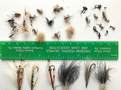 30 + Vintage  Trout Flies Streamers  Dry Flies Tiny Sizes ! • $16